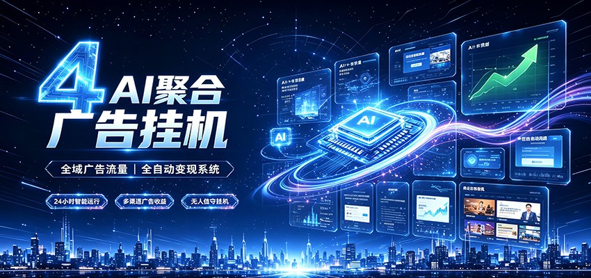 全域广告流量聚合，AI无人挂机稳赚佣金，打造长期稳定被动收入副业-佰因轻创网