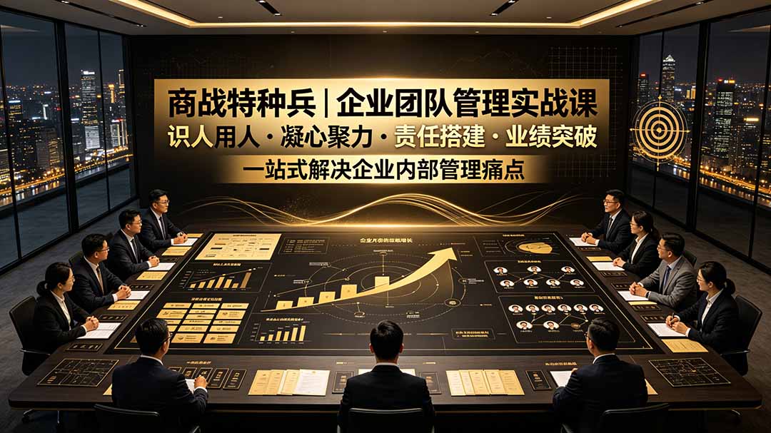 商战特种兵｜企业团队管理实战课：识人用人｜凝心聚力｜责任搭建｜业绩突破，一站式解决企业内部管理痛点-佰因轻创网