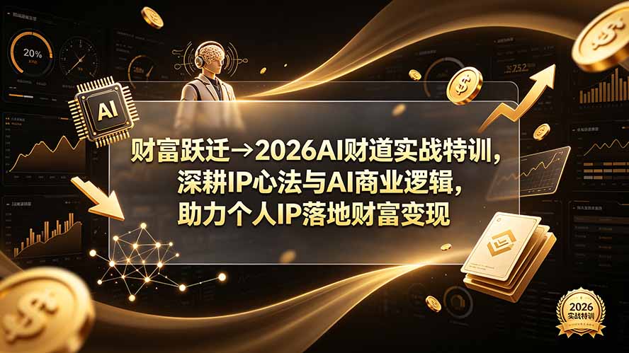 财富跃迁→2026AI财道实战特训，深耕IP心法与AI商业逻辑，助力个人IP落地财富变现-佰因轻创网