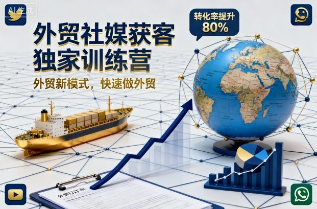外贸社媒获客独家训练营，外贸新模式，快速做外贸(更新26年07月27日)-佰因轻创网