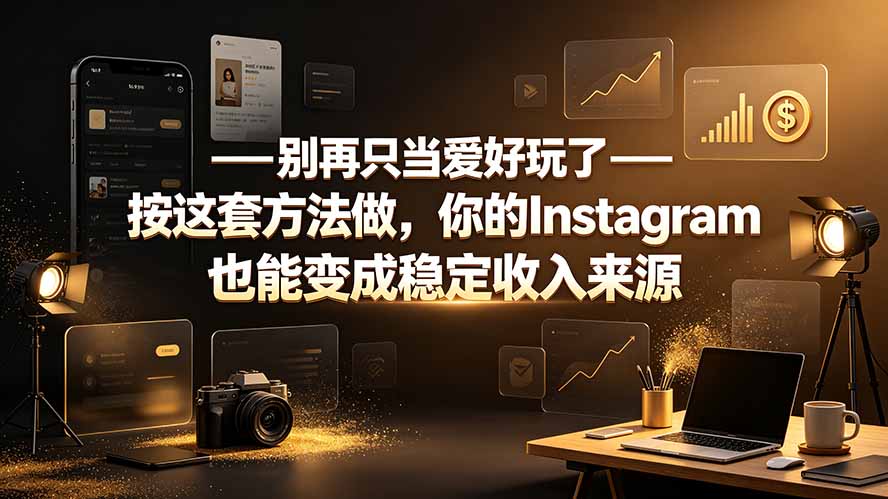 别再只当爱好玩了——按这套方法做，你的Instagram也能变成稳定收入来源-佰因轻创网