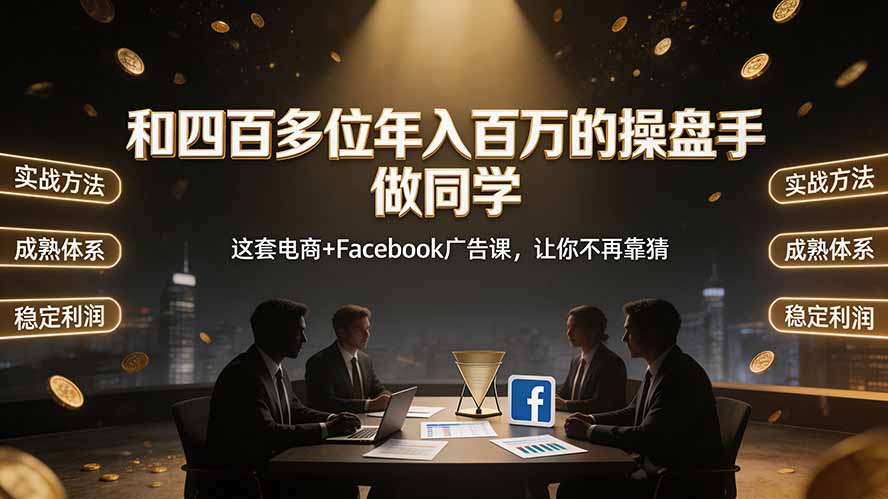和四百多位年入百万的操盘手做同学——这套电商+Facebook广告课，让你不再靠猜【原创双语字幕】-佰因轻创网
