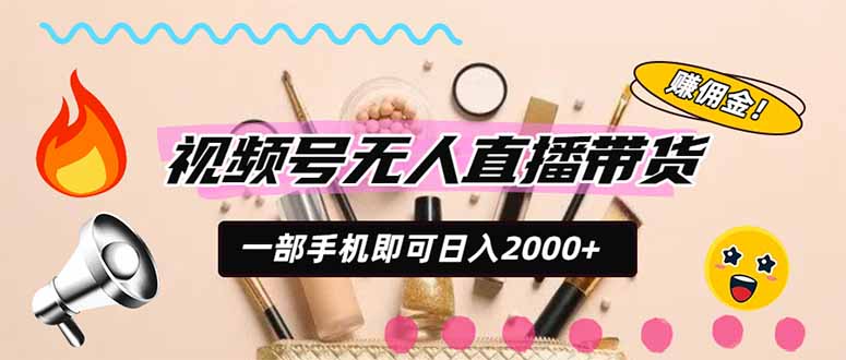 视频号带货，一天2000+，一部手机即可开展的完美副业，无需投资-佰因轻创网