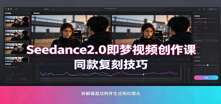 Seedance2.0即梦视频创作课：剧本式视频制作，同款复刻技巧，多行业案例落地教学-佰因轻创网