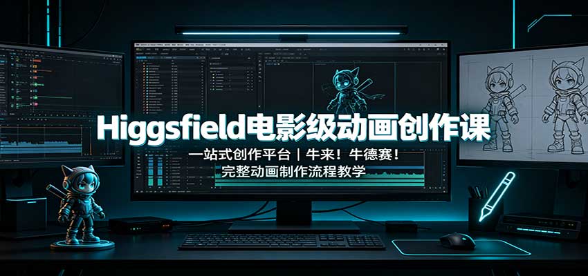 Higgsfield电影级动画创作课：一站式创作平台，牛来！牛德赛！完整动画制作流程教学-佰因轻创网