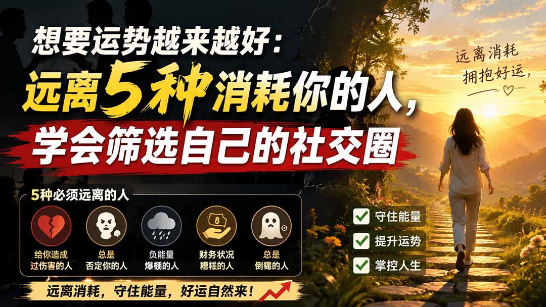 付费文章：想要运势越来越好：远离5种消耗你的人，学会筛选自己的社交圈-佰因轻创网