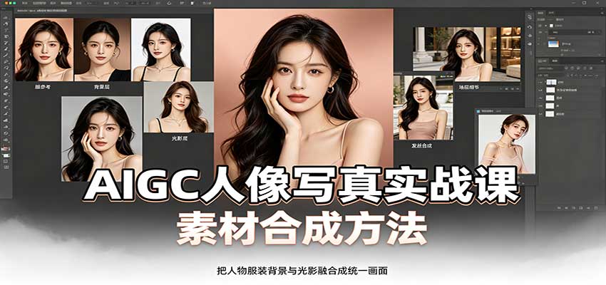 AIGC人像写真实战课：软件平台部署筹备，素材合成方法，多题材写真案例-佰因轻创网