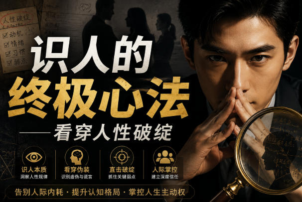 付费文章：识人的终极心法——看穿人性破绽-佰因轻创网