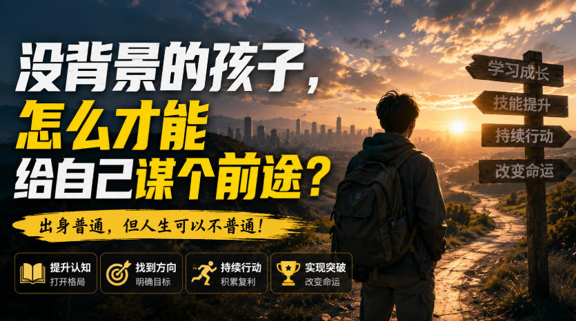 付费文章：没背景的孩子，怎么才能给自己谋个前途？-佰因轻创网
