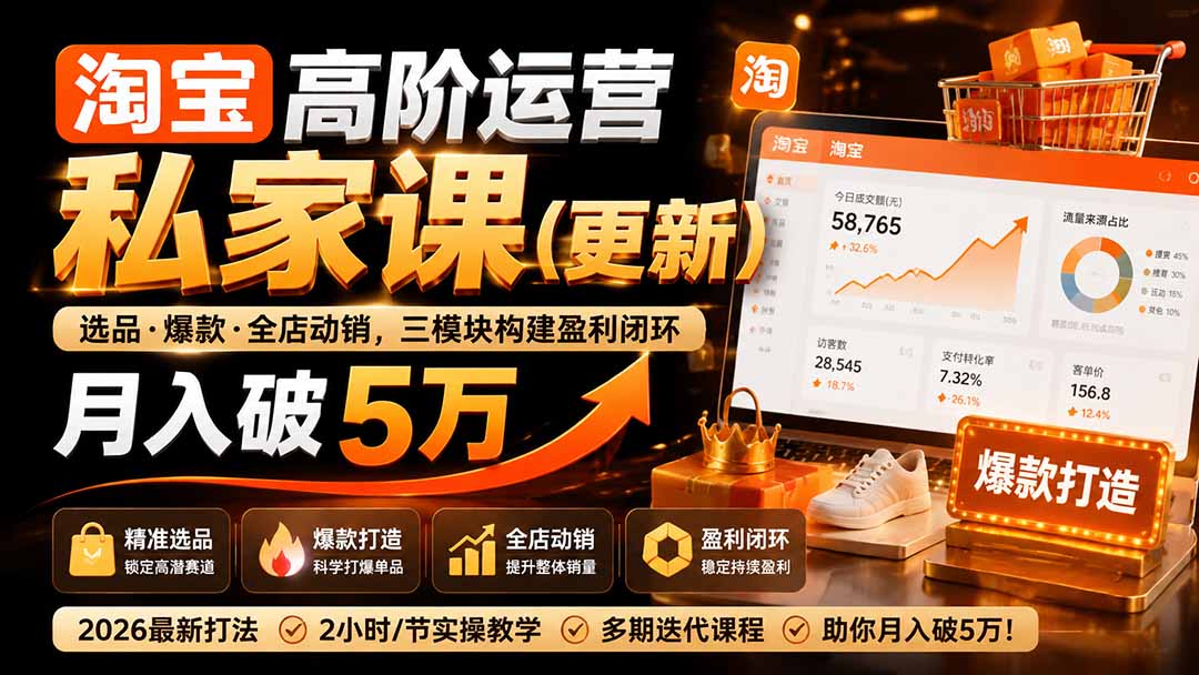 淘宝高阶运营私家课(更新26年-佰因轻创网