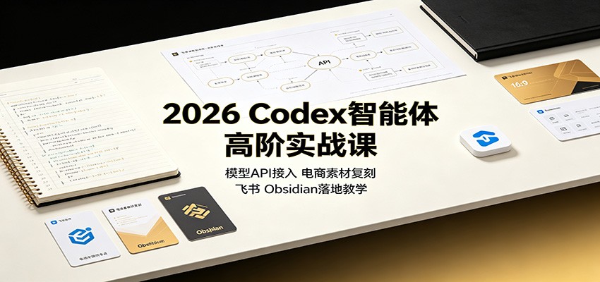2026 Codex智能体高阶实战课：模型API接入，电商素材复刻，飞书Obsidian落地教学-佰因轻创网