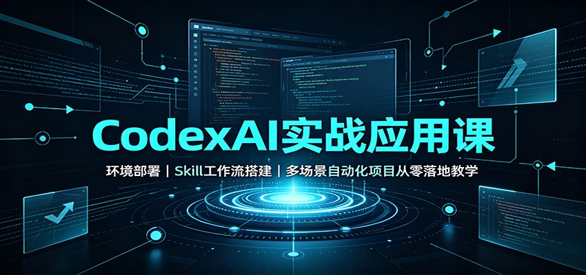 CodexAI实战应用课：环境部署Skill工作流搭建，多场景自动化项目从零落地教学-佰因轻创网