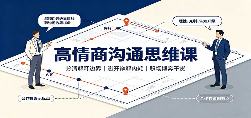 高情商沟通思维课：分清解释边界，避开辩解内耗，职场博弈干货-佰因轻创网