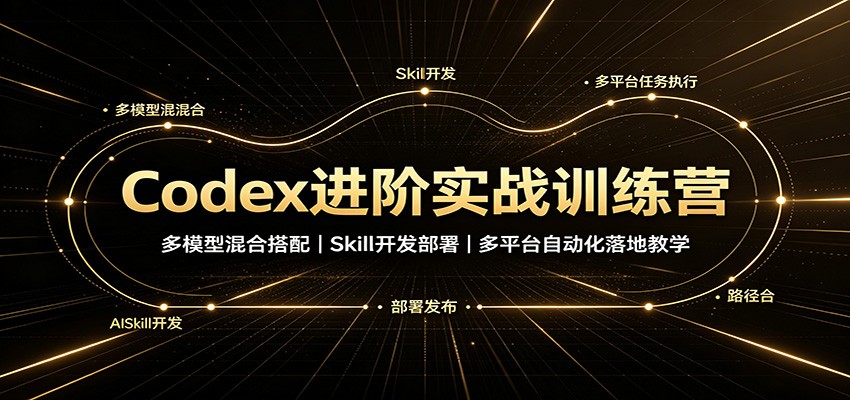 Codex进阶实战训练营：多模型混合搭配，Skill开发部署，多平台自动化落地教学-佰因轻创网