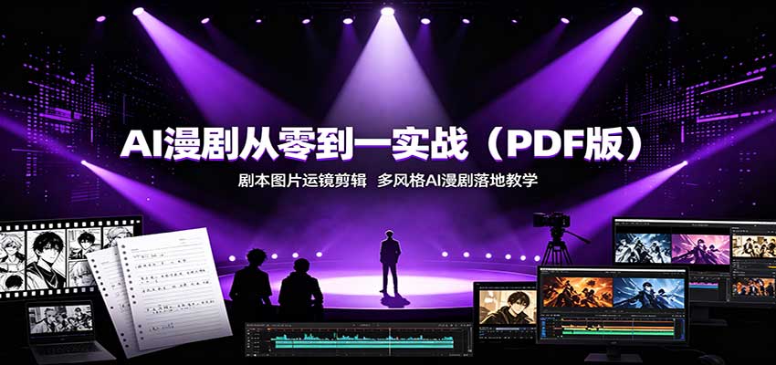 AI漫剧从零到一实战(PDF版)：剧本图片运镜剪辑，多风格AI漫剧落地教学-佰因轻创网