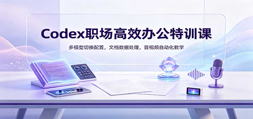 Codex职场高效办公特训课：多模型切换配置，文档数据处理，音视频自动化教学-佰因轻创网