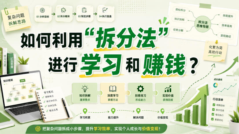 付费文章：如何利用“拆分法”进行学习和賺钱？-佰因轻创网