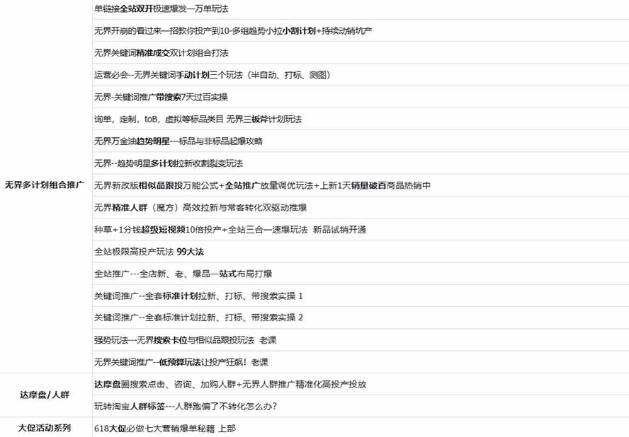 图片[2]-2026淘天开单秘籍PRO实战陪跑课程：全套落地运营玩法，一站式解决淘宝流量低、不出单难题(更新260823-佰因轻创网