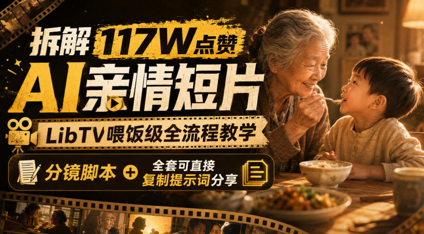 拆解117W点赞AI亲情短片，LibTV喂饭级全流程教学，分镜脚本+全套可直接复制提示词分享-佰因轻创网