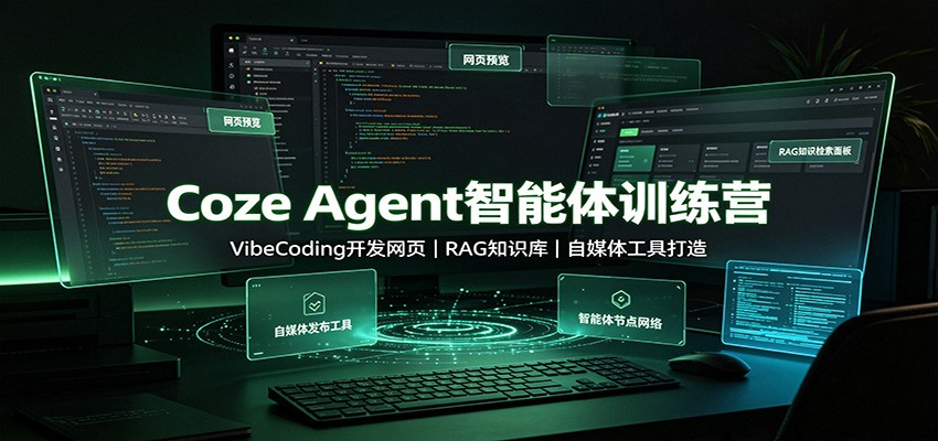 Coze Agent智能体训练营：VibeCoding开发网页，RAG知识库，自媒体工具打造-佰因轻创网