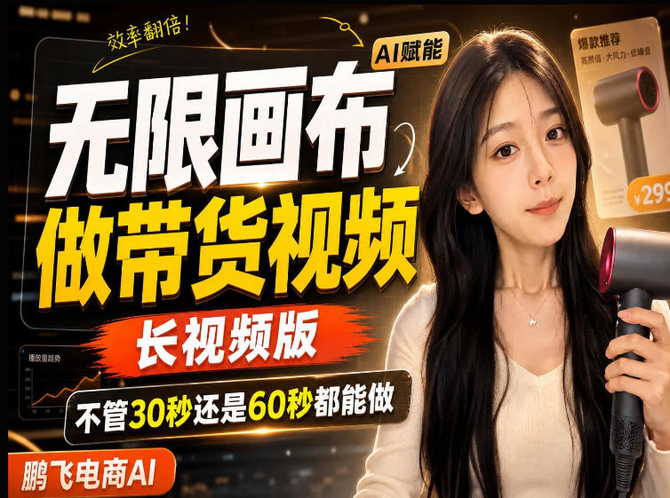 【保姆级教程】无限画布搭建长带货视频，拼接不翻车全程一致，小白跟着步骤也能上手-佰因轻创网