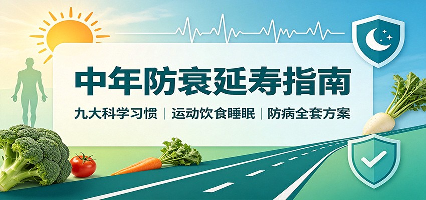 中年防衰延寿指南：九大科学习惯，运动饮食睡眠防病全套方案-佰因轻创网