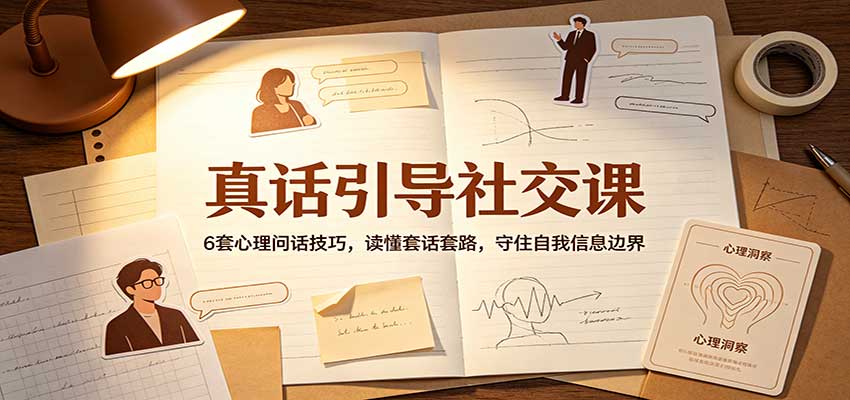 真话引导社交课：6套心理问话技巧，读懂套话套路，守住自我信息边界-佰因轻创网