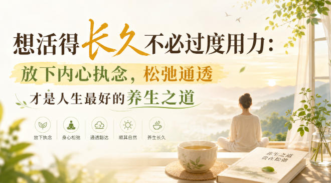 付费文章：想活得长久不必过度用力：放下内心执念，松弛通透才是人生最好的养生之道-佰因轻创网