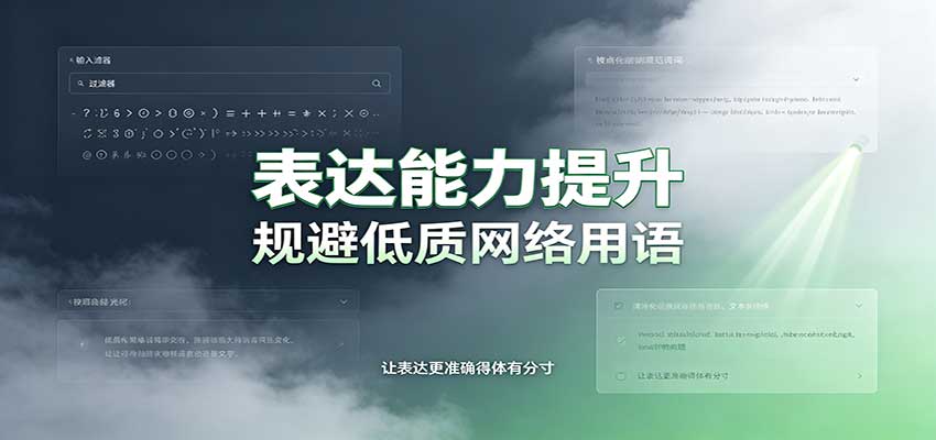 表达能力提升：语言塑造思想逻辑，规避低质网络用语，强化心智感知-佰因轻创网