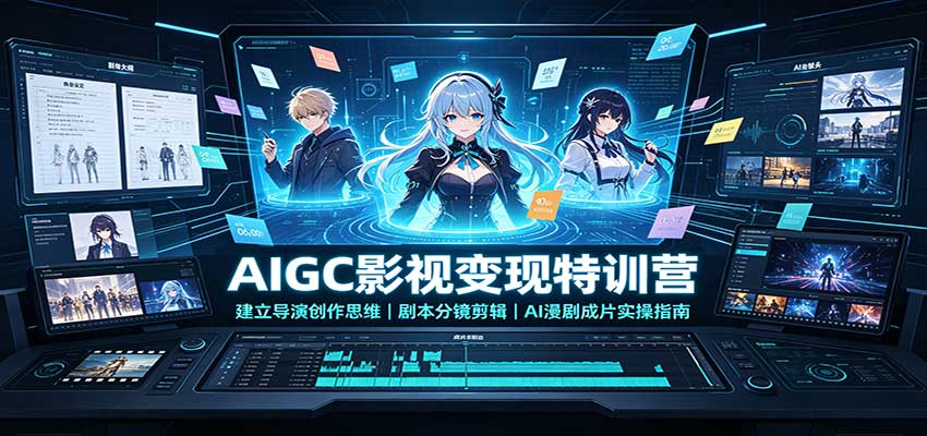 AIGC影视变现特训营：建立导演创作思维，剧本分镜剪辑，AI漫剧成片实操指南-佰因轻创网