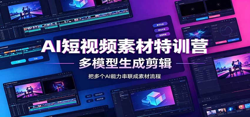 AI短视频素材特训营：Codex本地部署实操，多模型生成剪辑，爆量素材挖掘教学-佰因轻创网