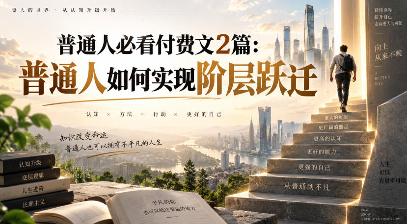 普通人必看付费文2篇：普通人如何实现阶层跃迁-佰因轻创网