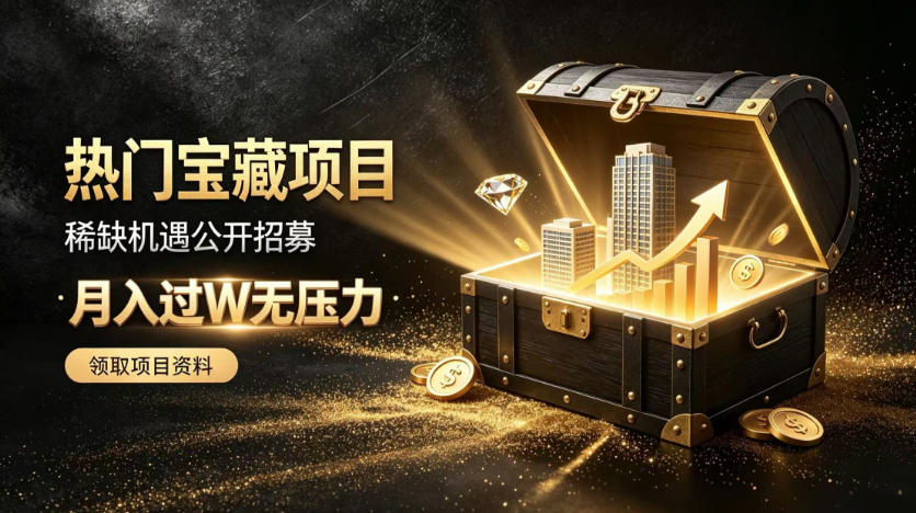 稀缺宝藏项目公开招募，低风险入局解锁月入过1W+机会【揭秘】-佰因轻创网