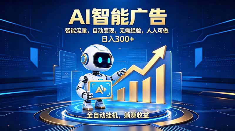 轻资产新赛道，全自动AI广告，打造持续收益-佰因轻创网