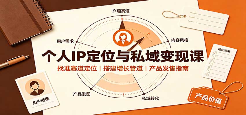 个人IP定位与私域变现课:找准赛道定位,搭建增长管道,产品发售指南-佰因轻创网