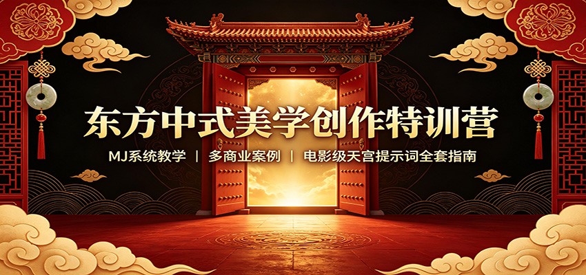 东方中式美学创作特训营：MJ系统教学，多商业案例，电影级天宫提示词全套指南-佰因轻创网