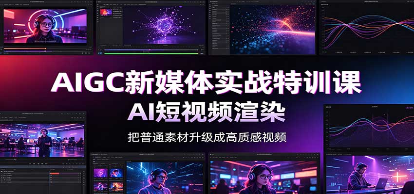 AIGC新媒体实战特训课：工具入门实操，AI短视频渲染，数字人商业视频制作-佰因轻创网