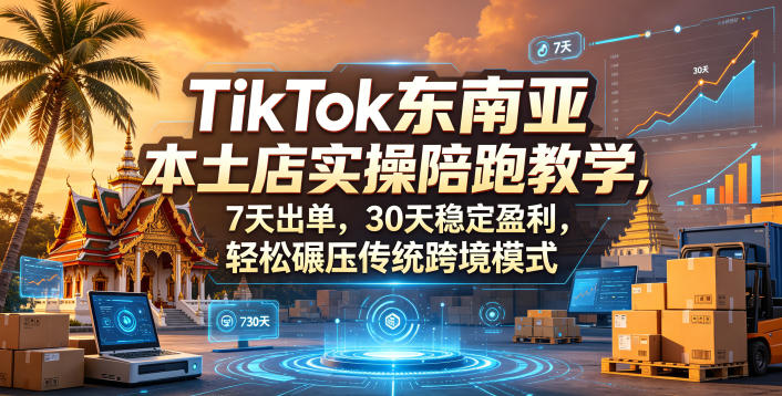 TikTok东南亚本土店实操陪跑教学，7天出单，30天稳定盈利，轻松碾压传统跨境模式(更新0819)-佰因轻创网