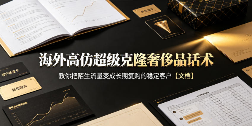 海外高仿超级克隆奢侈品话术，教你把陌生流量变成长期复购的稳定客户【文档】-佰因轻创网