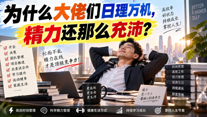 付费文章：为什么大佬们日理万机，精力还那么充沛？-佰因轻创网