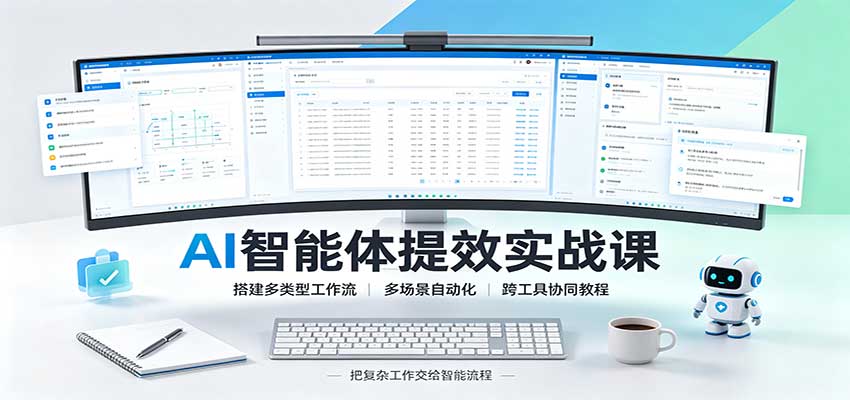 AI智能体提效实战课：搭建多类型工作流，多场景自动化，跨工具协同教程-佰因轻创网