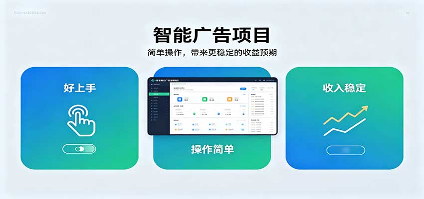 智能广告挂机项目，操作简单上手快，收益稳定可持续。稳定日入300+-佰因轻创网