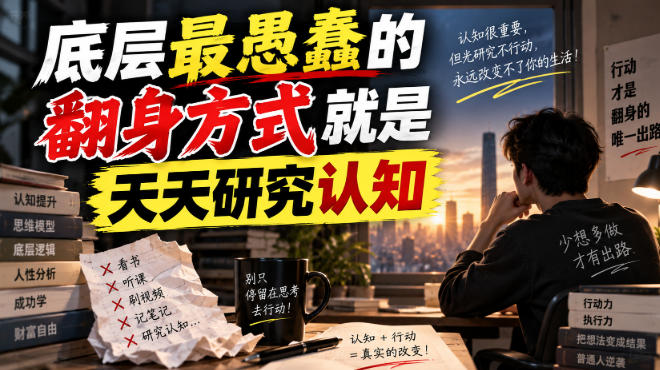 付费文章：底层最愚蠢的翻身方式就是天天研究认知-佰因轻创网