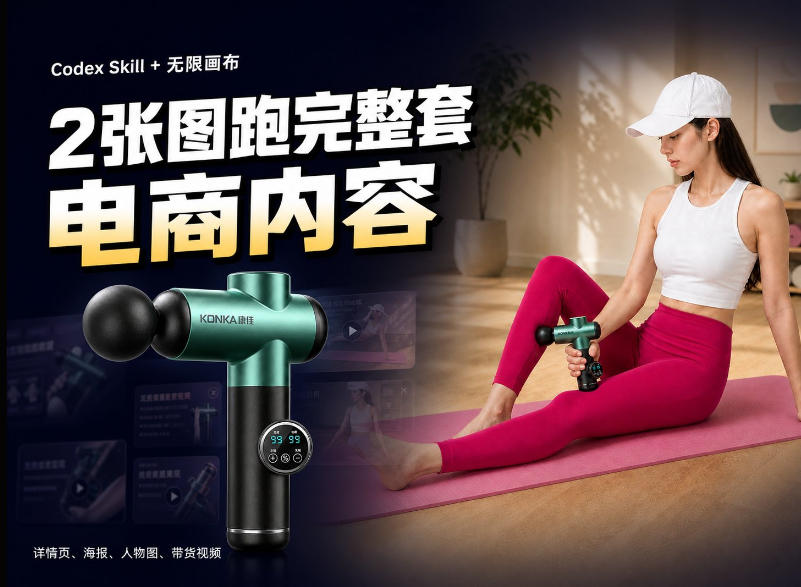 Codex+Skill+无限画布：两张图跑出一整套电商内容-佰因轻创网