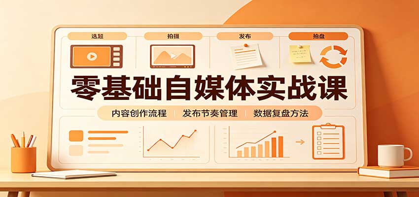 零基础自媒体实战课：赛道人设冷启动，内容创作复盘，公私域商业闭环-佰因轻创网