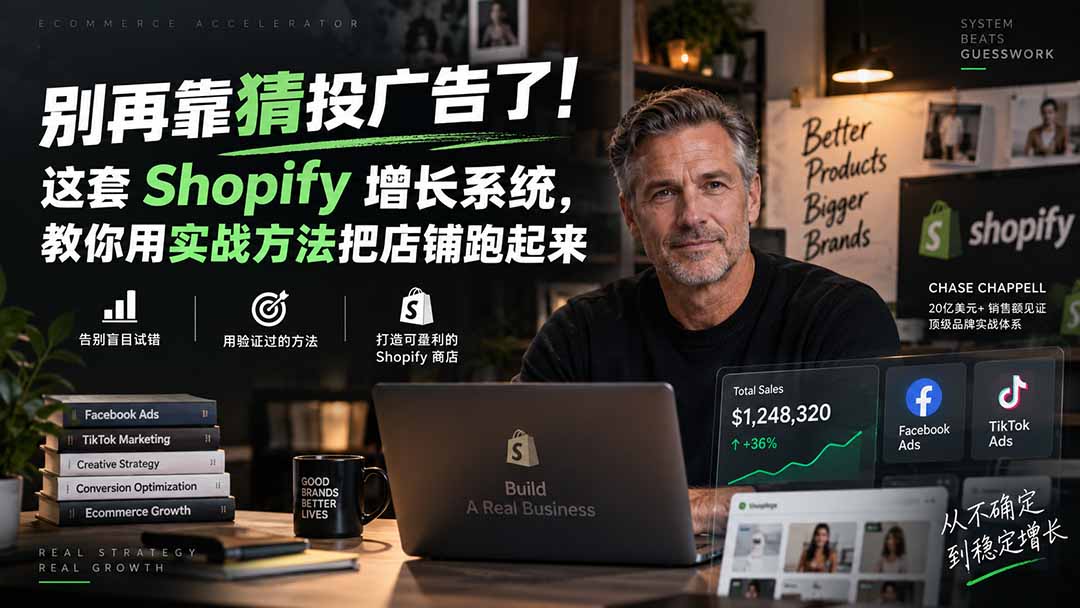 别再靠猜投广告了!这套 Shopify 增长系统,教你用实战方法把店铺跑起来【原创双语字幕】-佰因轻创网