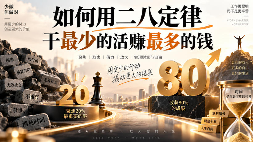 付费文章：如何用二八定律干最少的活賺最多的钱-佰因轻创网