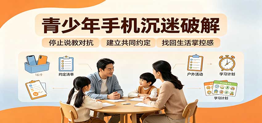 青少年手机沉迷破解：跳出管控说教思维，六步法引导孩子夺回注意力掌控权-佰因轻创网