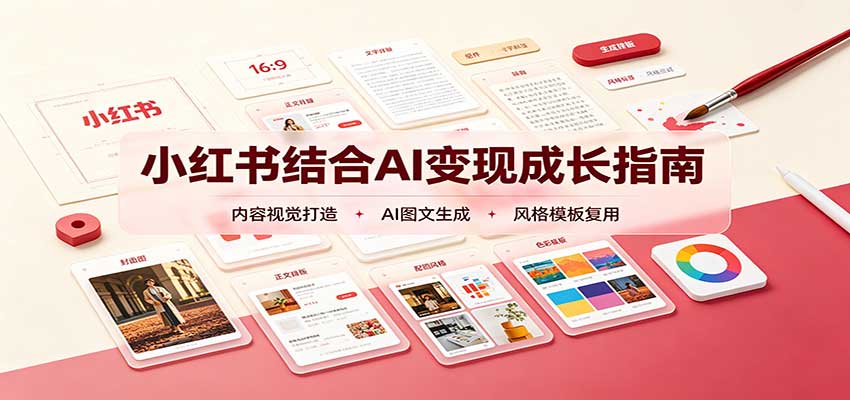 小红书结合AI变现成长指南：账号精准定位，内容视觉打造，搭建可复制流量获客体系-佰因轻创网
