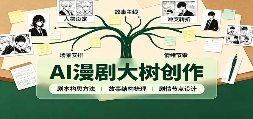 AI漫剧大树创作：剧本构思课程讲解，软件插件配置，配套工具资料完整梳理-佰因轻创网